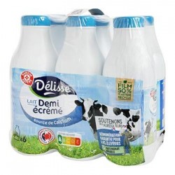 Lait demi-écrémé Lactel avec vitamine D - 6x1L