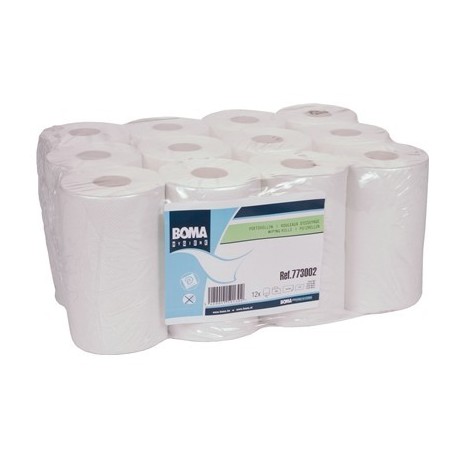 Mini Multirol - tissu recyclé - 1 pli - 120 m x 19 cm - BLANC - 12 rouleaux