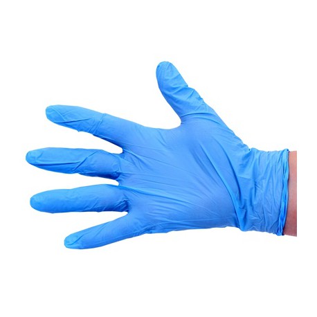 Gants à usage unique en nitrile bleu. Taille S